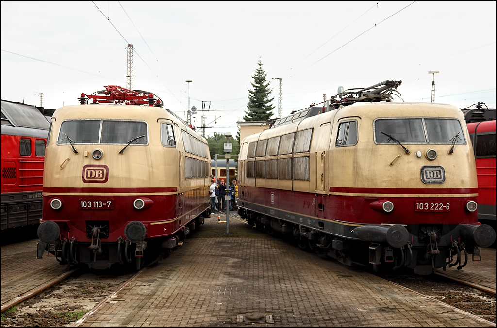 103 113 und 103 226 stehen im Bahnbetriebswerk Osnabrck. (19.09.2010)