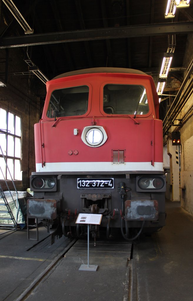 132 372-4 (232 372-3) im Mecklenburgischen Eisenbahn-und Technikmuseum Schwerin am 28.04.2013