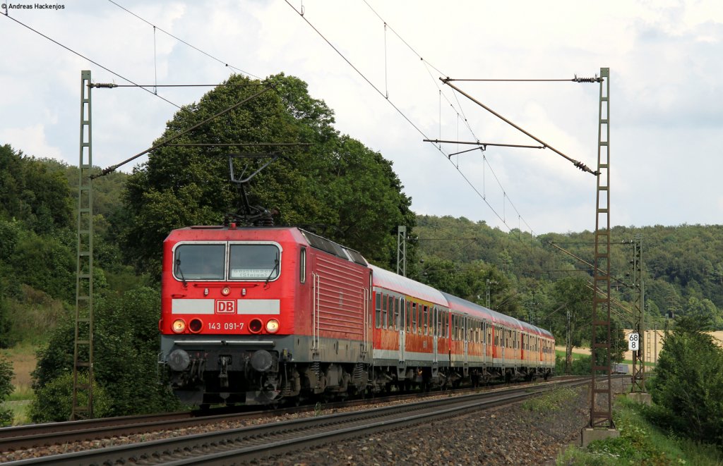 143 091-7 mit der RB 19286 (Ulm Hbf-Geislingen(Steige)) bei Amstetten 28.7.11