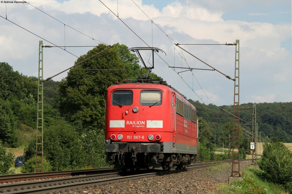 151 067-6 als Tfzfgen Ulm bei Amstetten 28.7.11