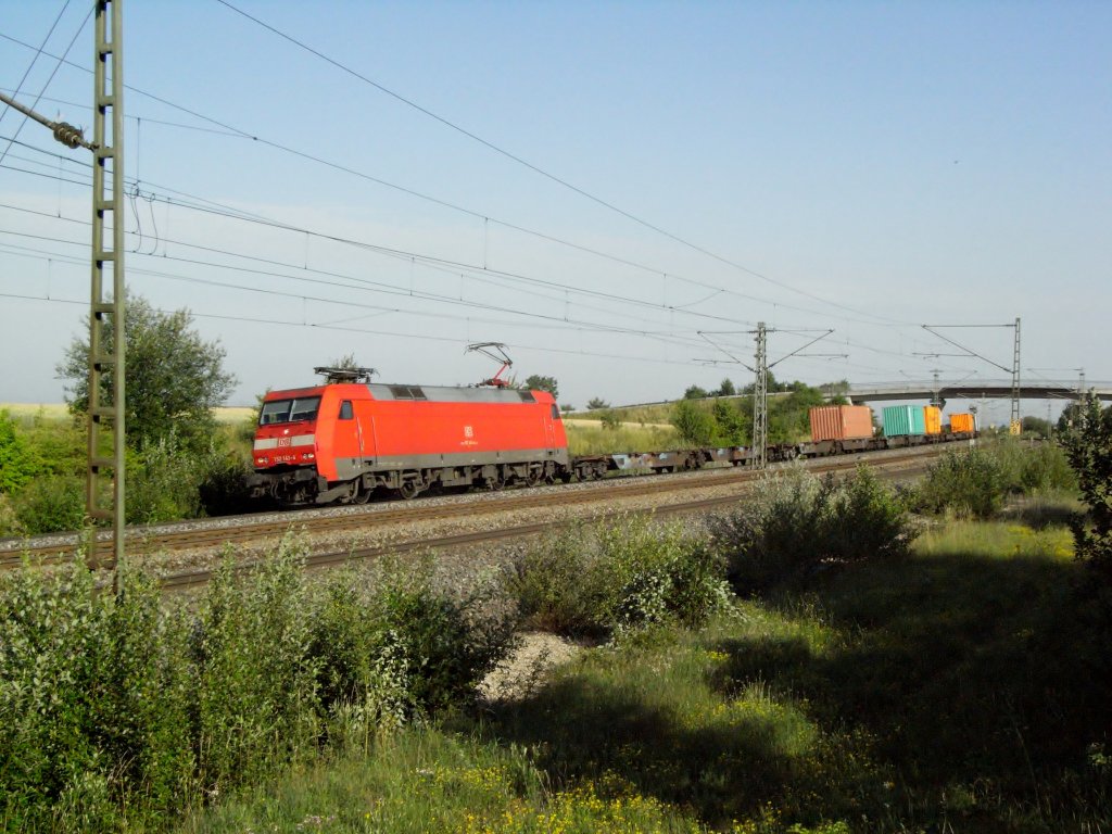 152 143-4 mit KLV-Zug in Markt Einersheim am 29.06.2011