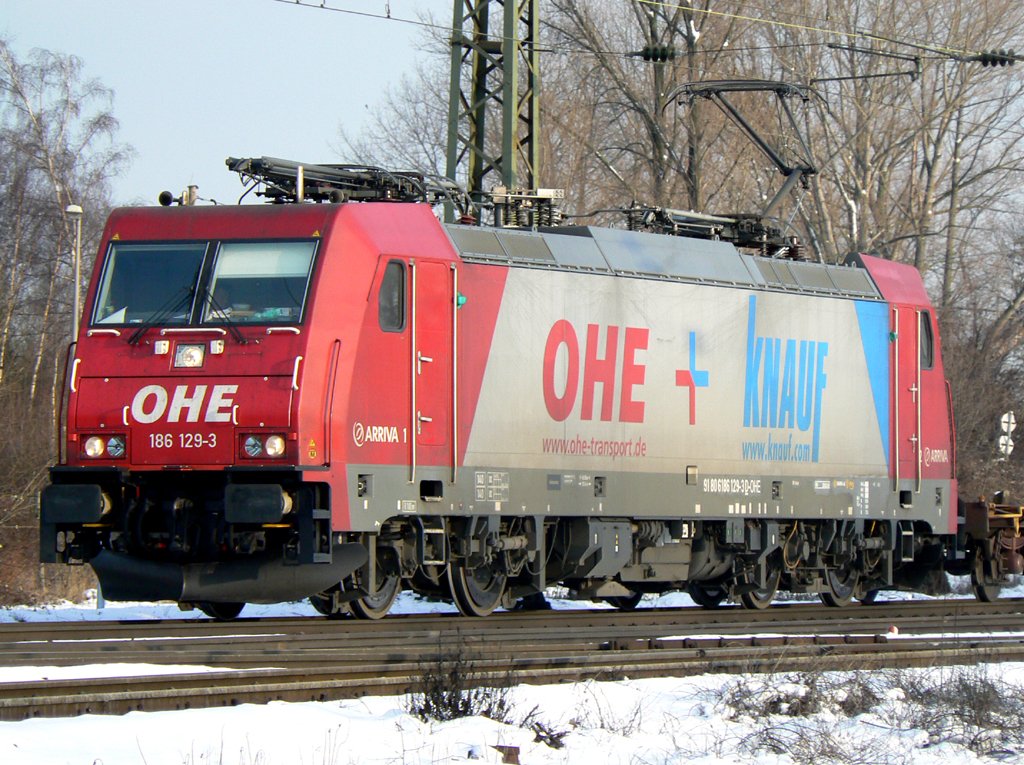 186 129-3 der OHE, aufgenommen in Gremberg am 31.01.2010