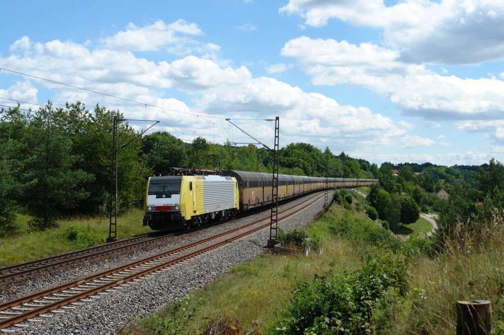 189 995 mit einem ARS-Altmann nach Bremen am 09.07.2012 unterwegs bei Laaber.