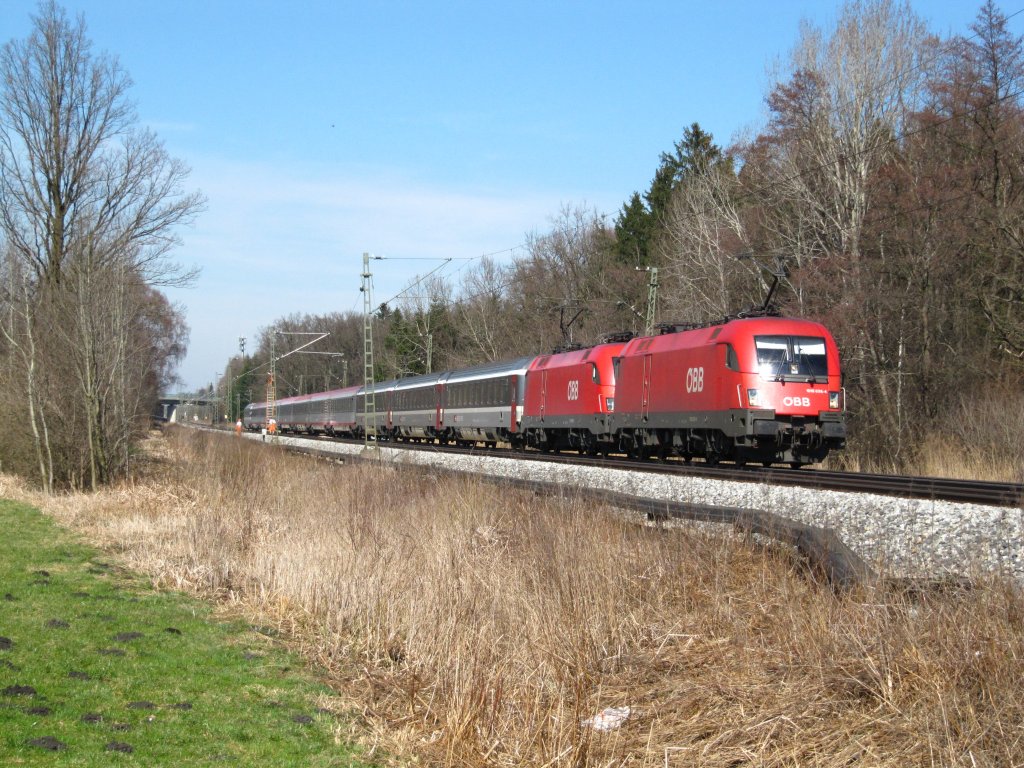 1X16 Tandem mit EC Transalpin nach Zrich bei Brannenburg am 23.03.2010