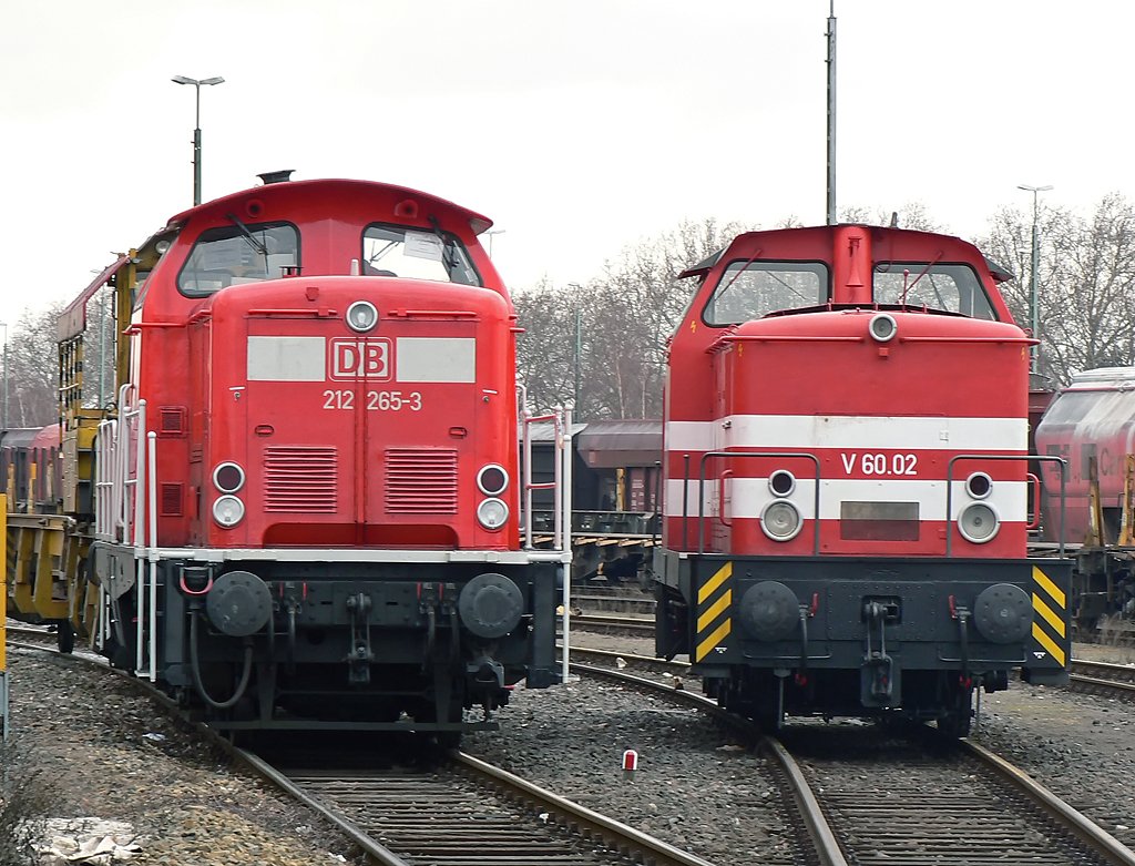 212 265-3 mit der V60.02 der HGB am Gbf in Kln Kalk am 13.03.2010