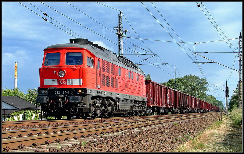 232 184-2 kurz vor Stralsund.  am 11.06.08 