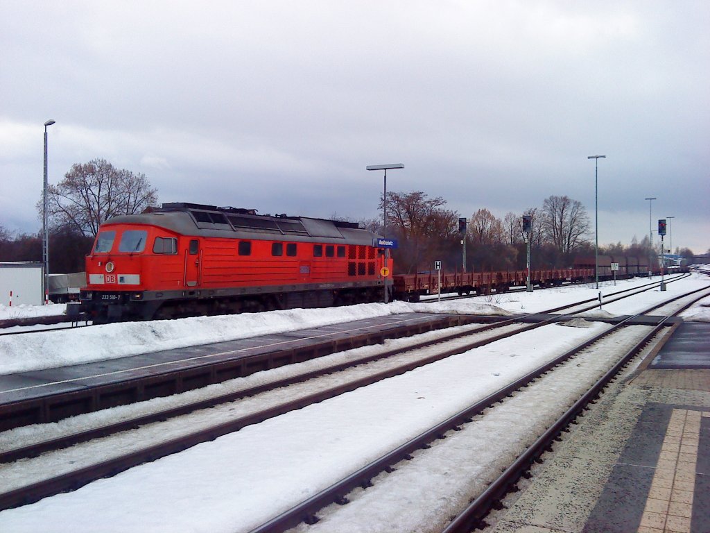 233 510-7 bei der Durchfahrt in Marktredwitz, am 26.02.10