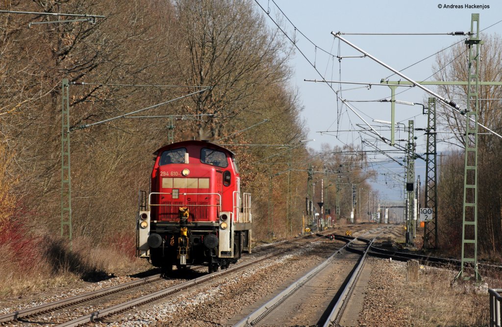 294 610-1 als Tfzf 67011 (Immendingen-Villingen) bei der Durchfahrt Donaueschingen 23.3.11