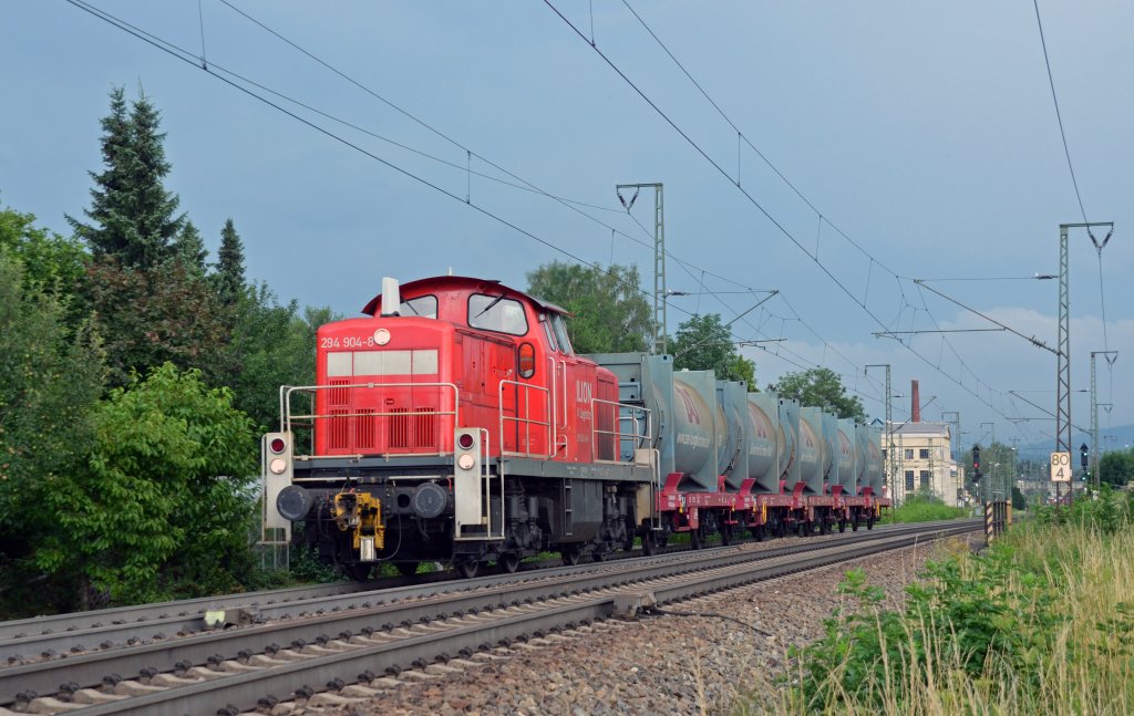 294 904 zog am 05.07.12 einen Mllzug durch Freilassing Richtung Rosenheim.