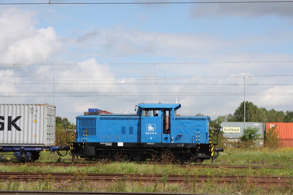 346 019-6 der Press in Leipzig Wahren (Container Gter Bahnhof)10.09.2011