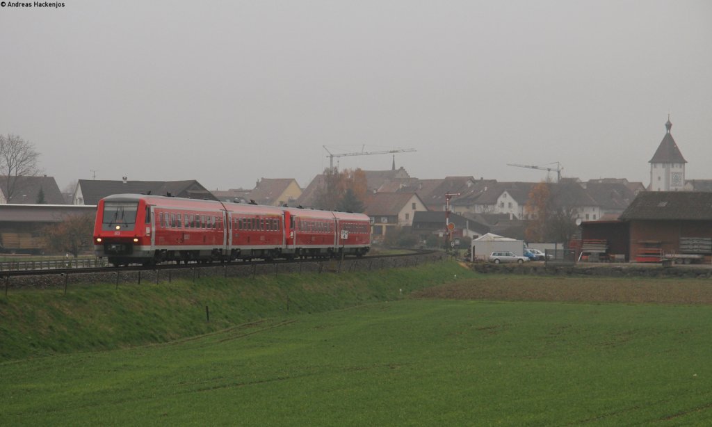 611 015-8 und 010-9 als IRE 3359 (Basel Bad Bf-Ulm Hbf) bei Neunkirch 18.11.12