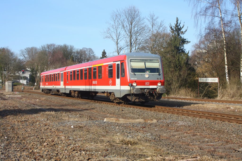 628 503 fuhr am 26.03.13 durch Remscheid-Lennep.