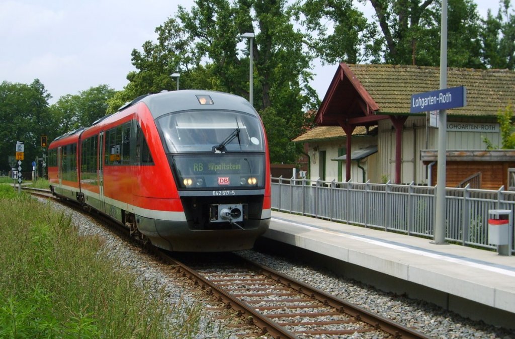 642 617 hlt am 26.6.07 als RB nach Hilpoltstein in Lohgarten-Roth.