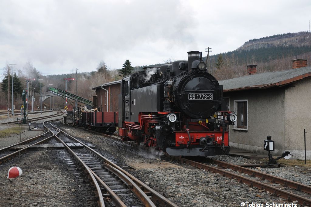 99 1773 als Rangierfahrt am 14.04.2013 in Cranzahl