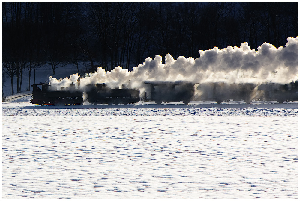 Am 19.Dezember besuchte ich die Steyrtalbahn, welche sich tief winterlich prsentierte. Zwischen Sommerhubermhle und Aschach an der Steyr.