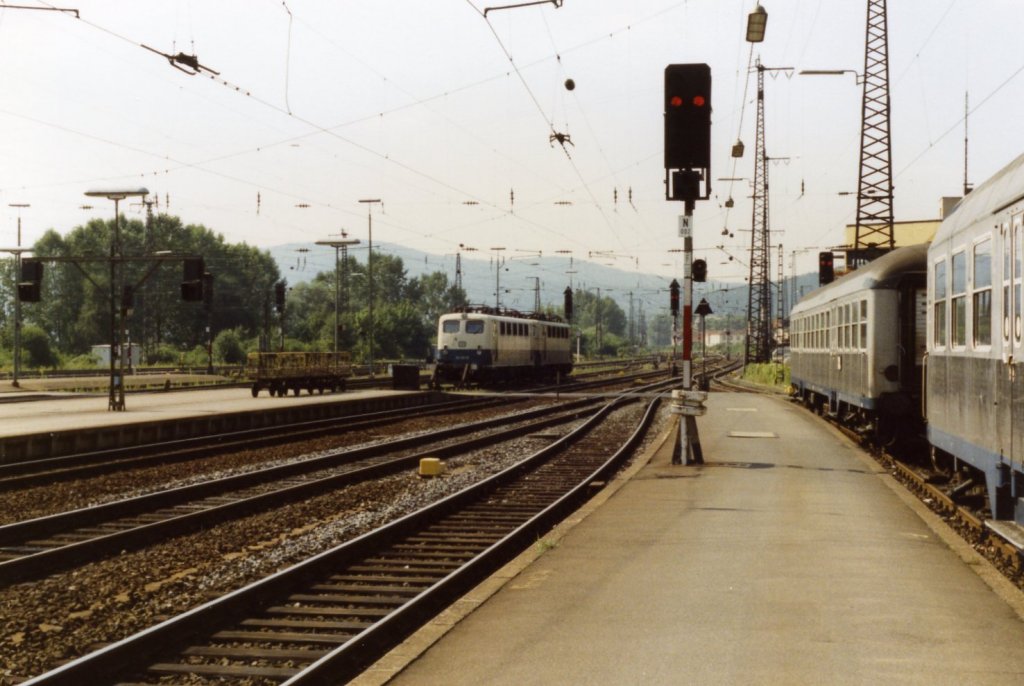 Bahnhof Gemünden (Main) 1988 Bahnbilder.de