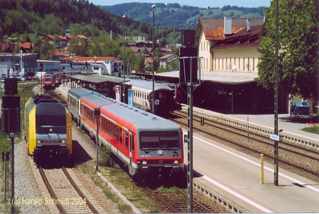 Bahnhof Immenstadt/Allgäu im Jahre 2004 (scan vom Foto) Bahnbilder.de