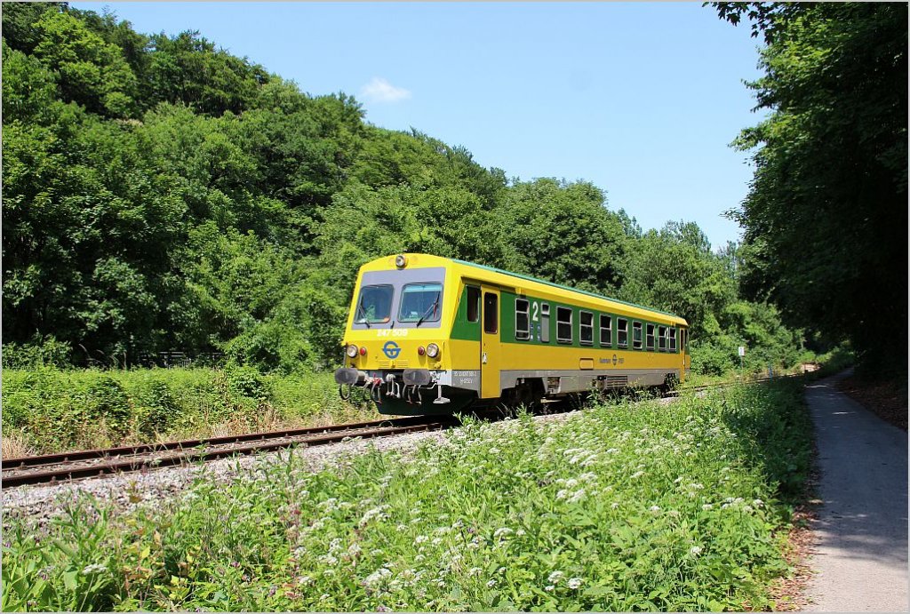 Der 247 509 beim  Probebetriebstag  auf der Kaltenleutgebnerbahn am 17. Juni 2012, kurz vor der Einfahrt in Waldmhle.