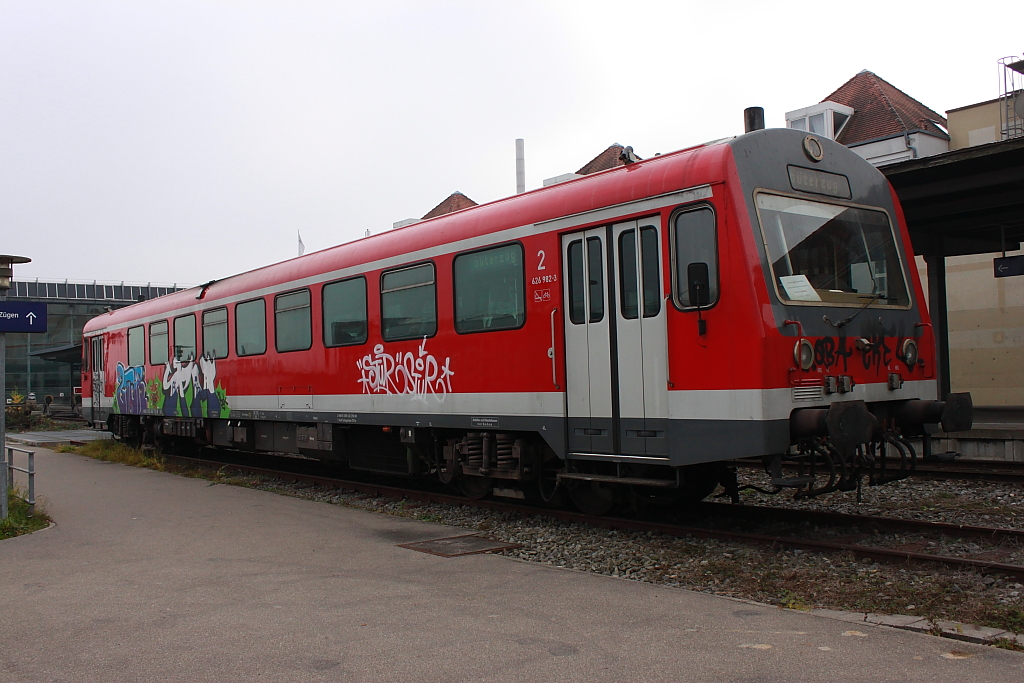 Der Dieseltriebwagen der Baureihe 626 schleppte Anfang Dezember eine Lok von Siemens zu Austellungszwecken nach Friedrichshafen, whrend der Ausstellung wurde er am Hafenbahnho abgestellt