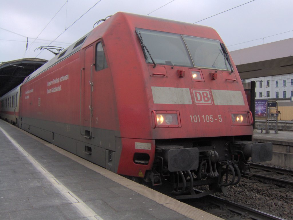 Die 101-105 macht halt im Bonner Hbf am 23.1.10.