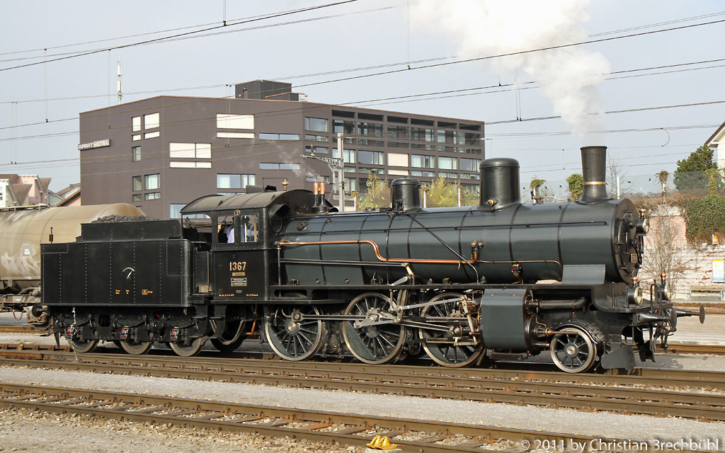 Die 1367 der SBB B3/4 am 19. 02 2011 in Rotkreuz.