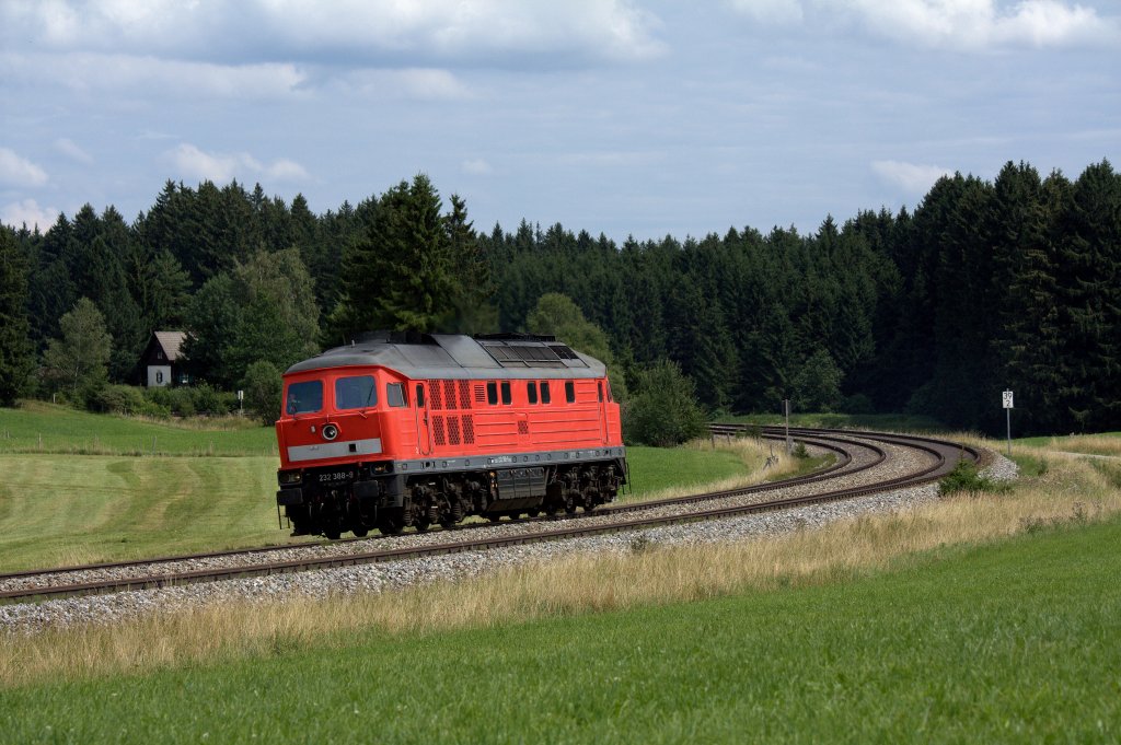 Die 232 388-9 am 09.08.2012 Lz bei Kipfenberg.