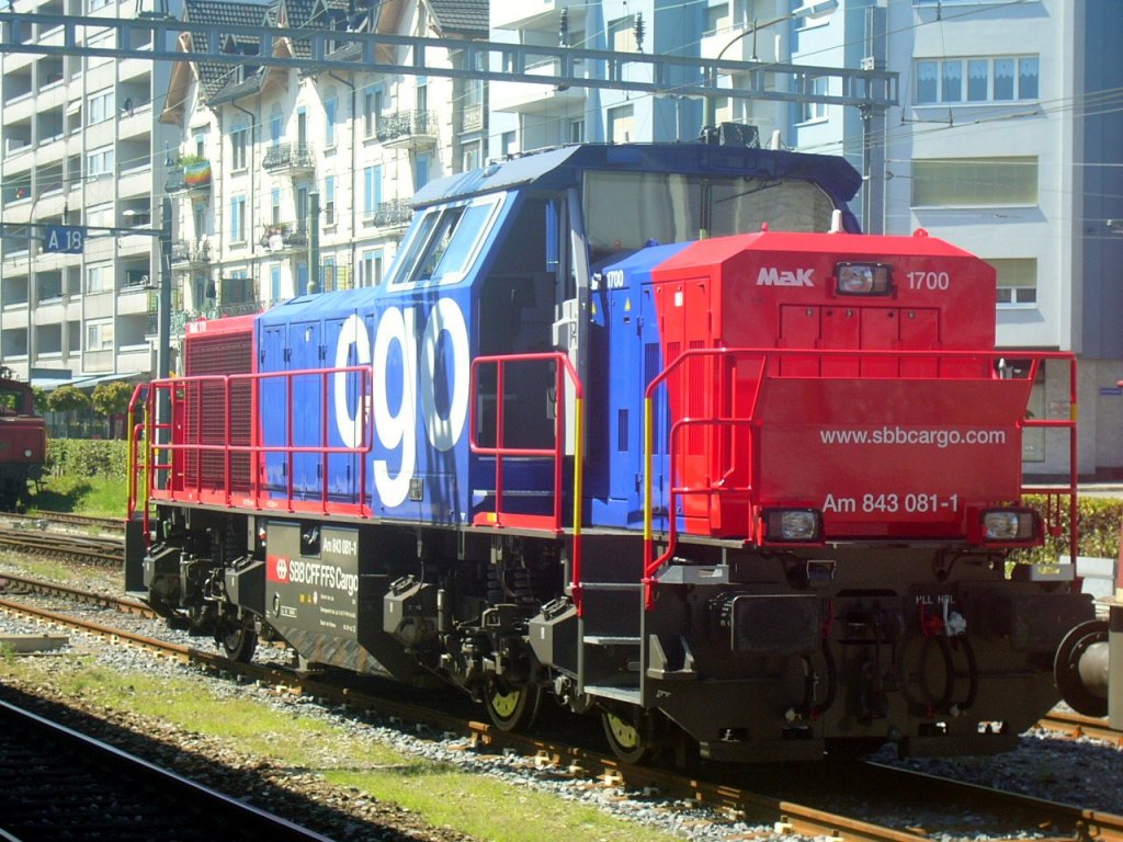 Die Am843 081-1 war am 9.8.2005 im Bahnhof Friborg abgestellt.