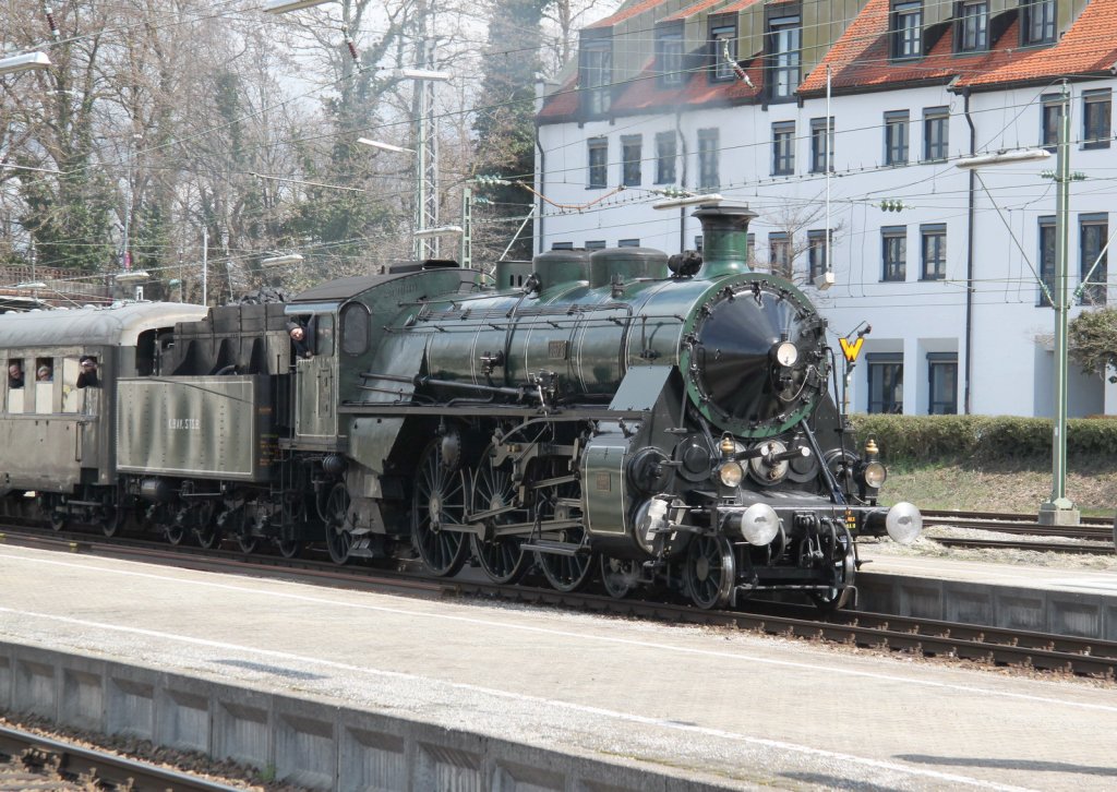  Die Knigin der deutschen Dampfloks  Die bayerische S 3/6 (18 478) 1918 bei J.A.Maffei in Mnchen gebaut,zu Besuch in ihrer alten Heimat Lindau,wo sie auch
in ihren letzten Dienstjahren stationiert war.13.04.13

