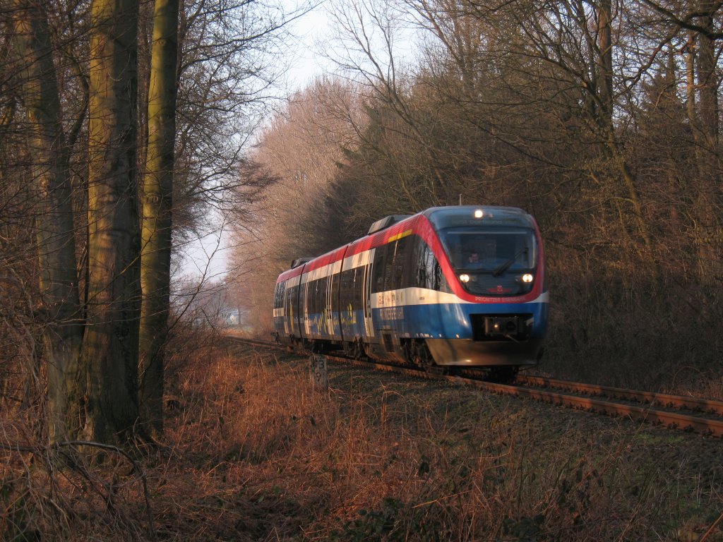 Die Peg von Enschede nach Dortmund zwischen den Ortschaften Lette und Dlmen in der Bauernschaft Stripperhook. 29.01.2011