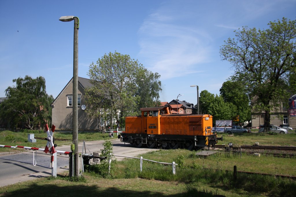 Die Stassfurter 345 992 am 7.5.2011 in Egeln beim Bahnhoffest..
