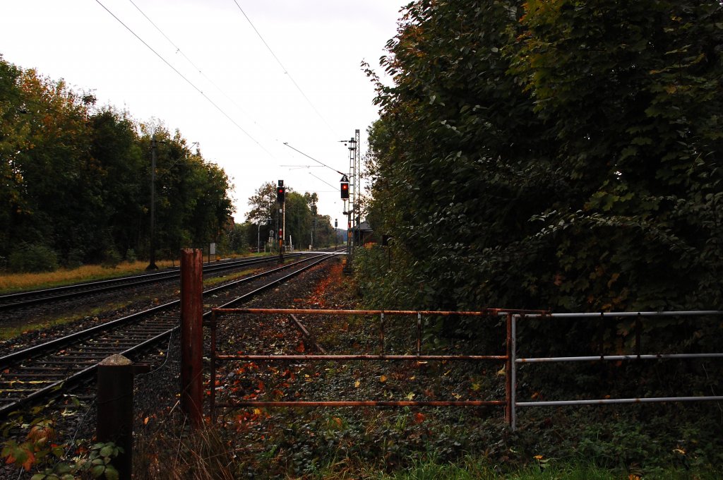 Ehemaliger Gleisanschlu im Bahnhof Breyell am 16.Oktober2010 bei herbstlichem Wetter aufgenommen.
