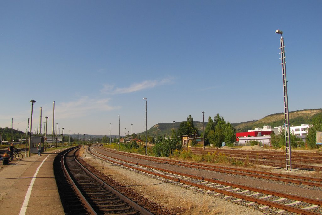 Ein Teil der Gleisanlagen in Jena Gschwitz am 15.08.2012.