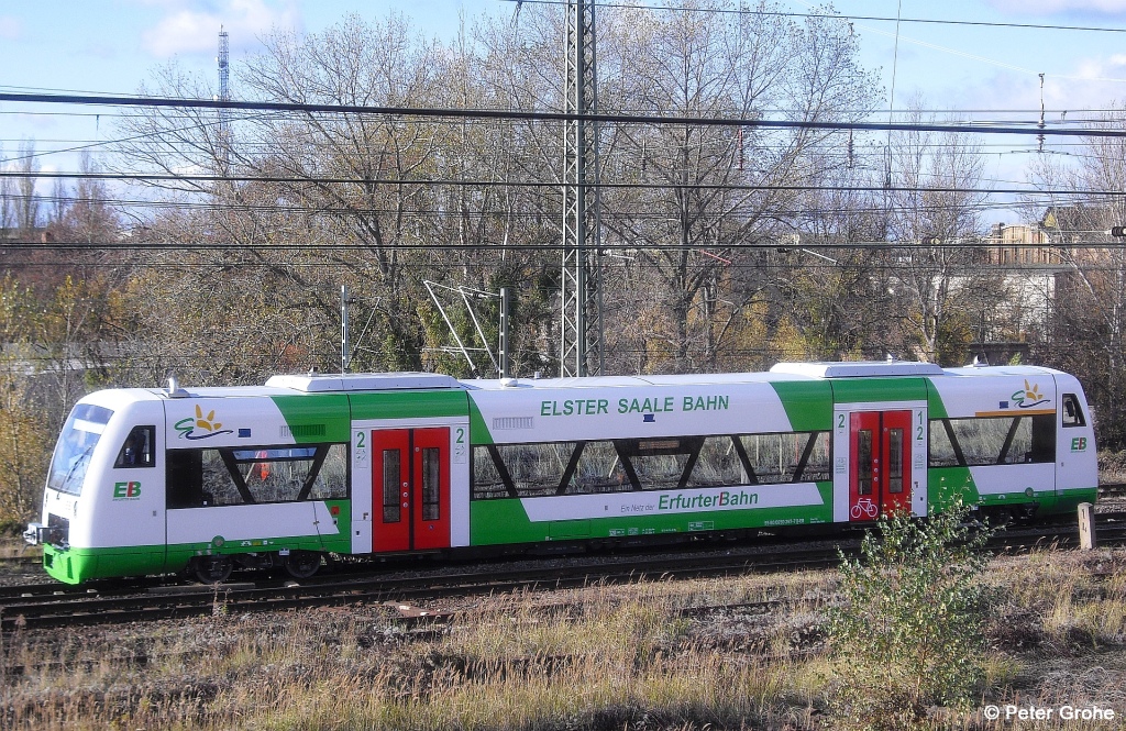 Erfurter Bahn / Elster Saale Bahn 650 267-7 auf Bremsprobefahrt von Kthen nach Ammendorf, fotografiert in Halle Saale am 02.11.2012