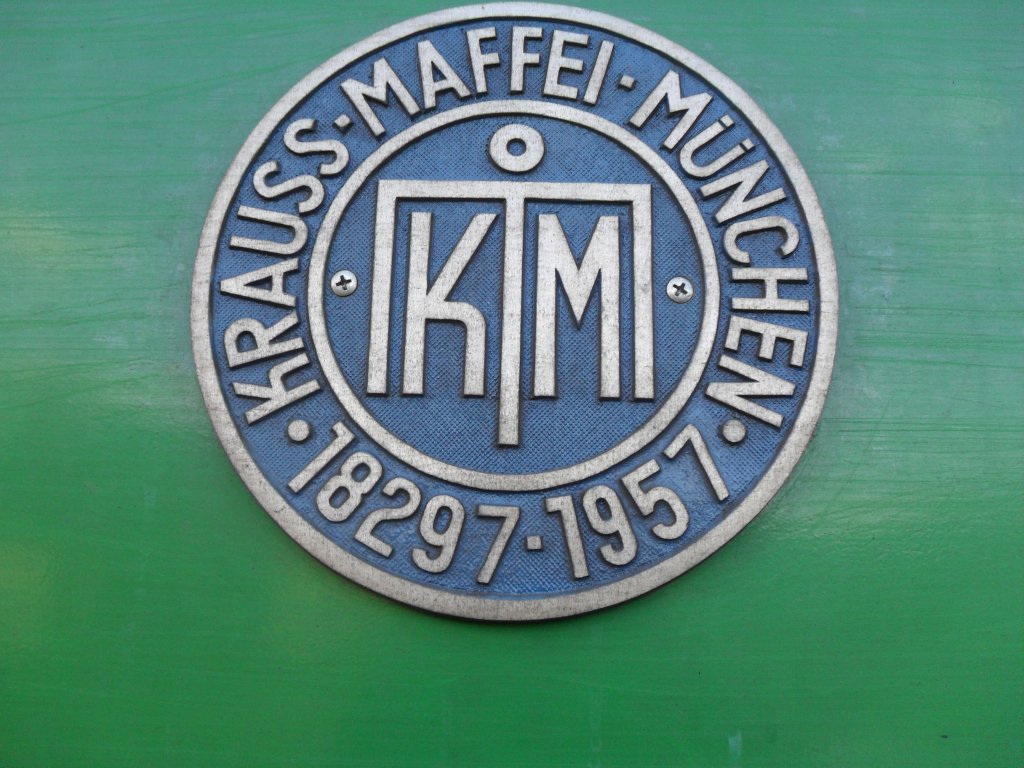 Fabrikschild der V200 der Brohltalbahn.  