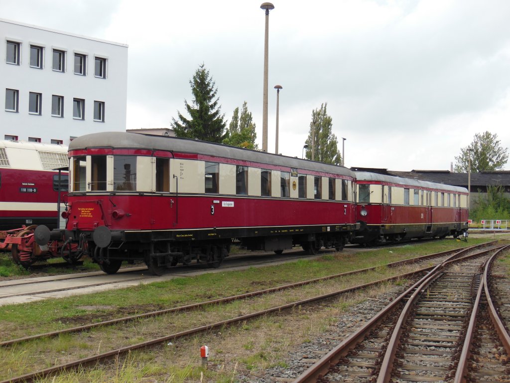 Historische Triebwagen im Eisenbahn und Technikmuseum Schwerin am 28.09.2012