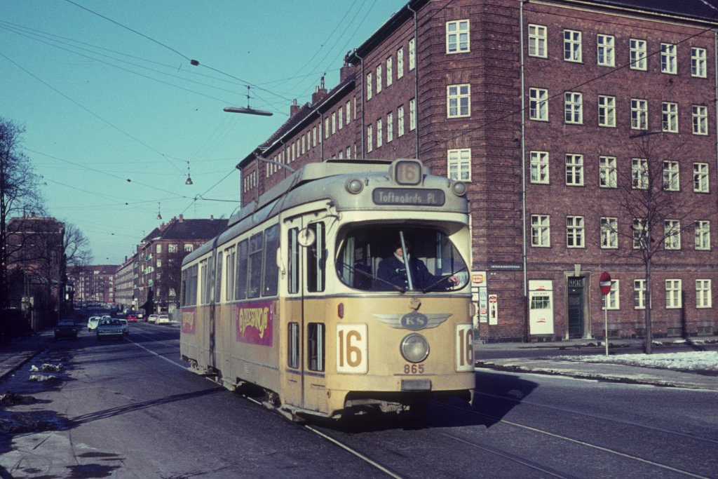 Kbenhavn / Kopenhagen KS SL 16 (Dwag-GT6 865) Vesterflledvej / Snder Boulevard am 28. Mrz 1970.