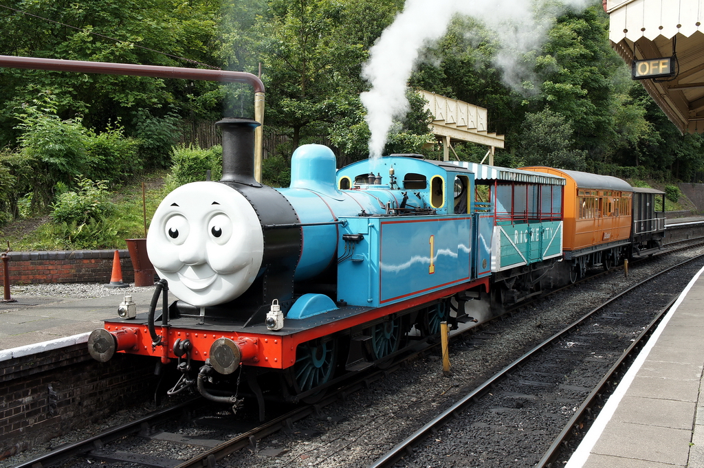 Llangollen-Wales.   Thomas  ist natrlich hauptschlich etwas fr die Kinder, die sicher auch die Geschichten und Filme der blauen Lok kennen. 12.8.2011