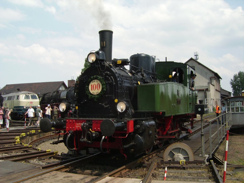 Lok 11 der Hohenzollerischen Landesbahn in Darmstadt am 04.06.11 Sie ist genau 100 Jahre alt
