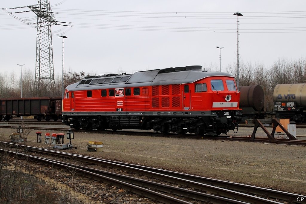 MEG 315 (ex 232 489-5) steht am 28.11.2009 in Bhlen.
