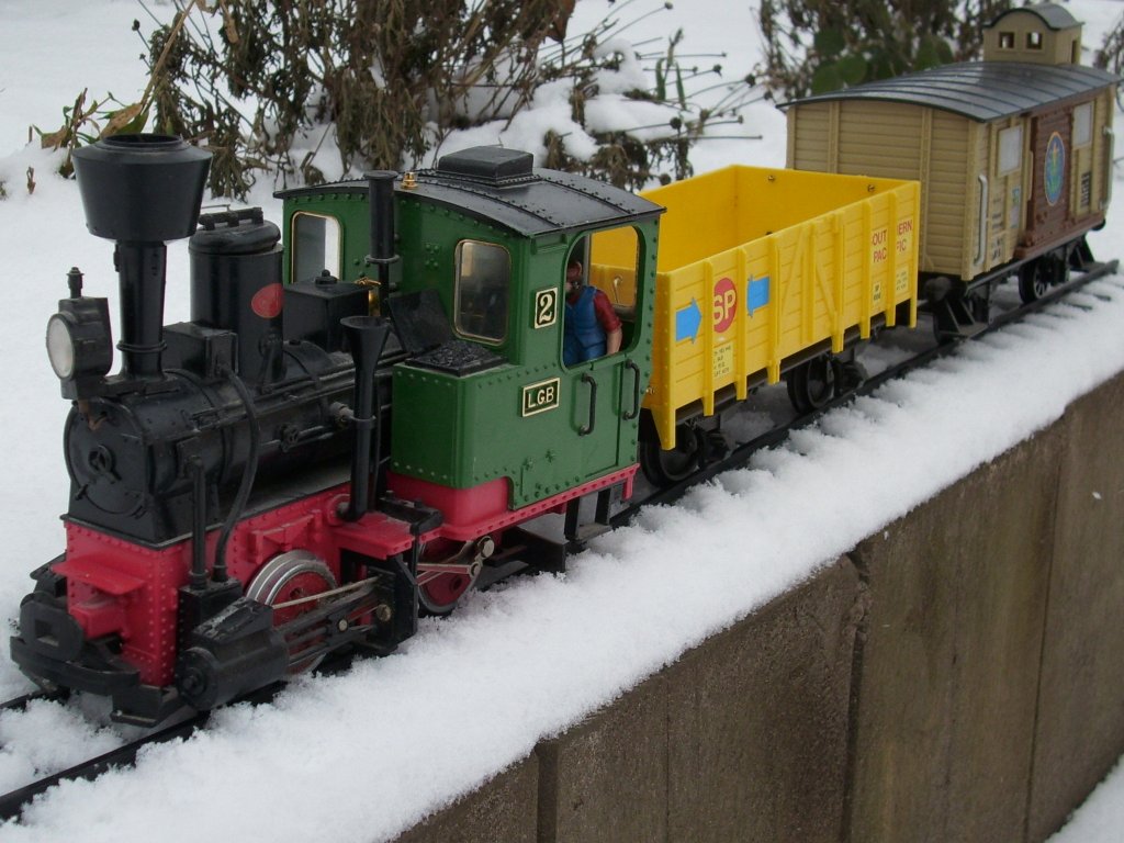 Meine Gartenbahn im Winter.  