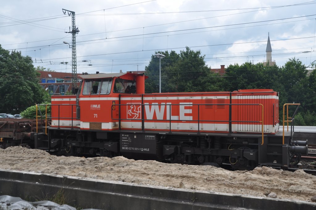 MÜNSTER, 25.06.2012, WLE-Lok 71 bei Bauarbeiten im Hauptbahnhof
