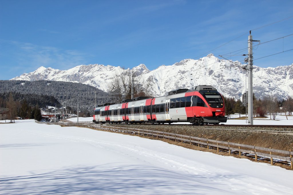 BB 4024 099-6 als S5 (Scharnitz - Innsbruck Hbf) in Seefeld in Tirol am 16.03.13