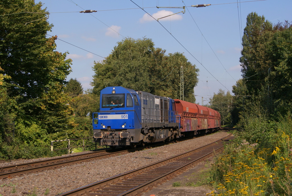 RBH 901 mit einem Kohlezug in Gelsenkirchen-Buer-Nord am 01.09.2011 Gru an den Tf !