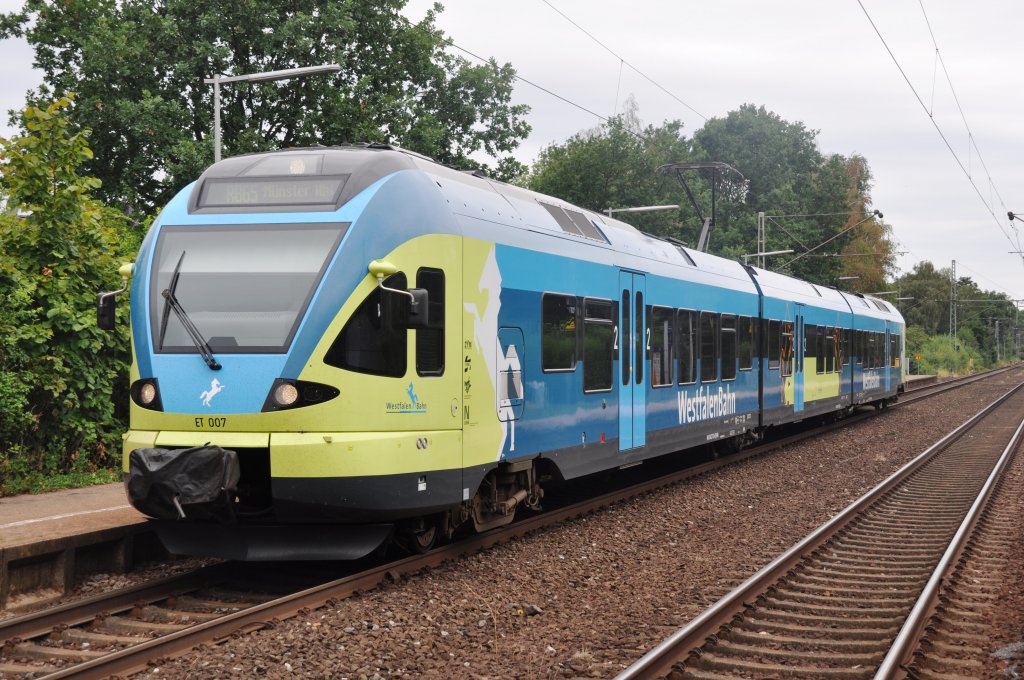 Rheine, 22.07.2010, ET 007 der Westfalenbahn als RB65 nach M�nster/Westf.