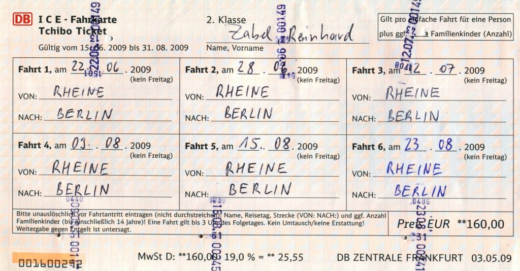 Rheine, 23.08.2009, letzte Fahrt mit dem Tchibo-Ticket, g�ltig vom 15.06.