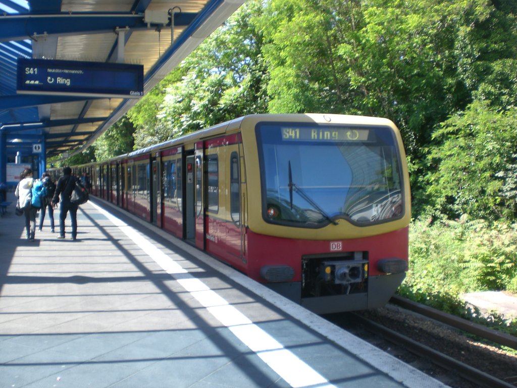 S-Bahnlinie 41 �ber Sonnenallee,Neuk�lln und Hermannstra�e im S-Bahnhof Treptower Park.