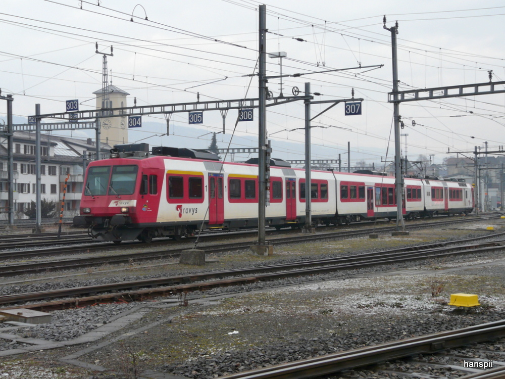 travys / SBB - Pendelzug im Depotarel des Bahnhof Biel am 17.03.2013