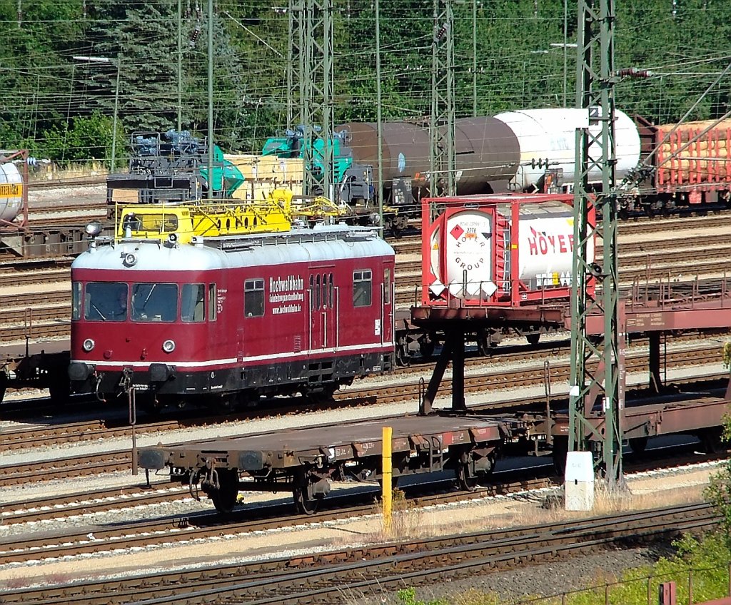 Turmtriebwagen der Hochwaldbahn im Rangierbahnhof Maschen. Welch seltener Gast. Gesehen am 07.07.2010