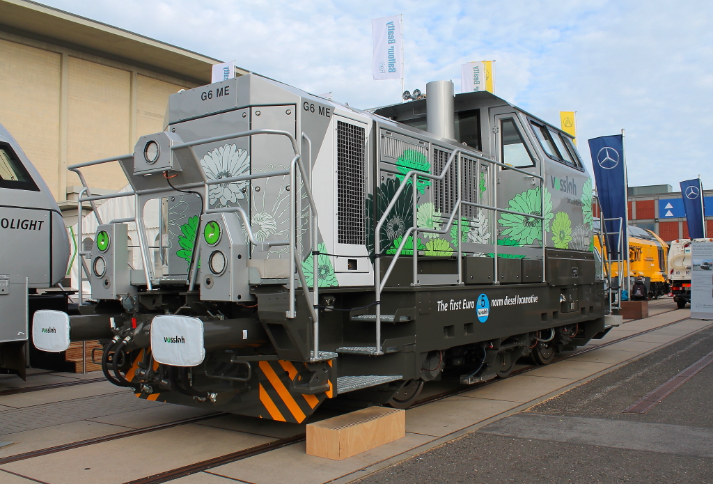 VOSSLOH G6 ME, die erste Diesellok in Euro 5 Norm. Aussteller ist die Vossloh Lokomotives GmbH auf der InnoTrans 2012 am 23.09.2012 in Berlin.