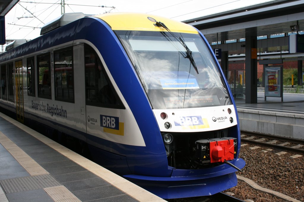 VT231 der Bayerischen Regiobahn im S-Bahn Ergnzungsverkehr am Bahnhof Berlin-Gesundbrunnen am 29.07.2009